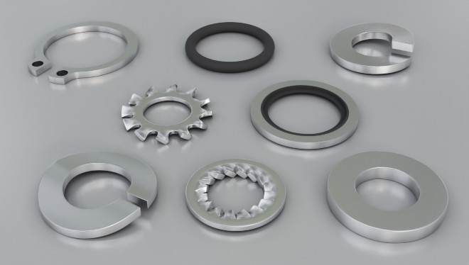 Collection of Washers, Circlips, Rings, Seals, O-Rings