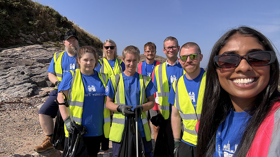 Lancaster Fasteners Morecombe Beach Litter picking day