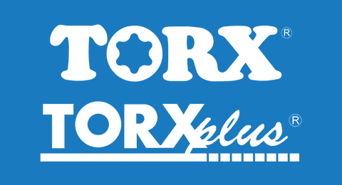 Torx and Torx plus logo on a blue background
